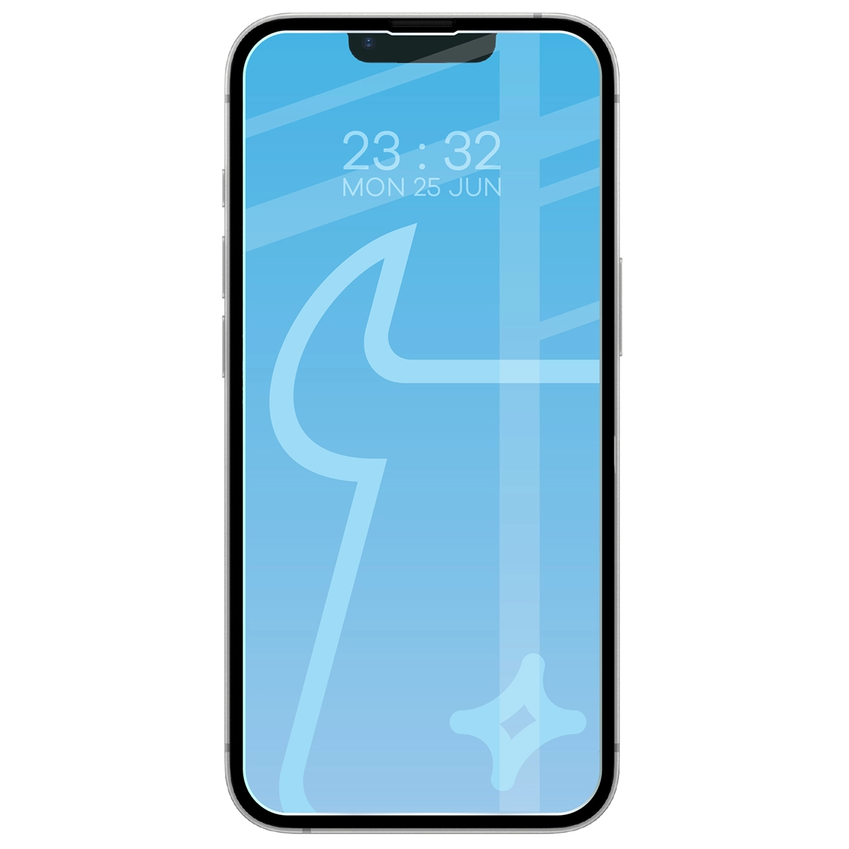 Wizualizacja na telefonie z nałożonym szkłem hartowanym Bizon Glass Clear